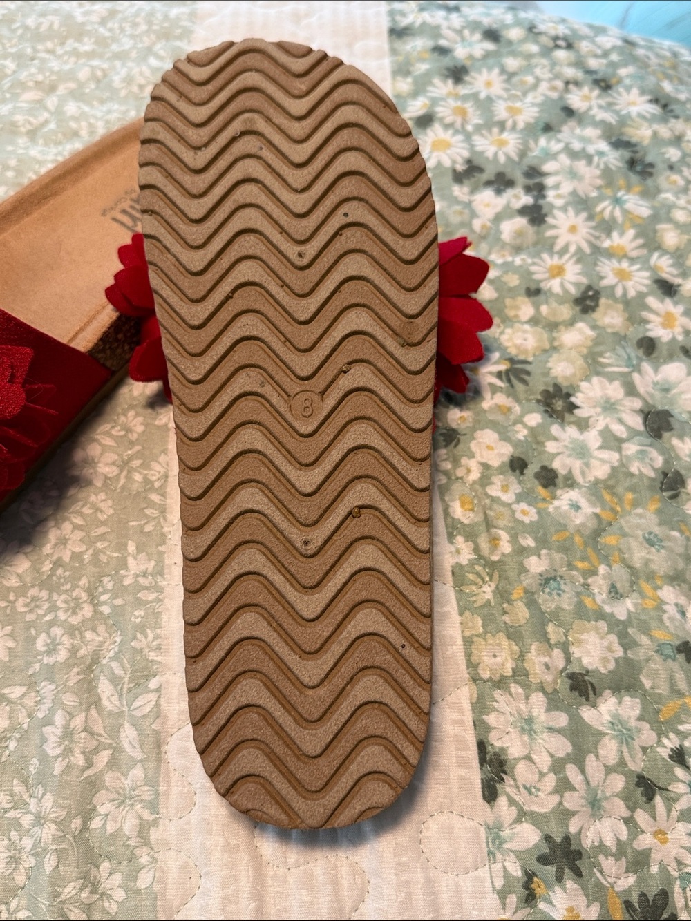 Hey Girl by Corky’s Red Floral Slide Sandals - Picture 4 of 6